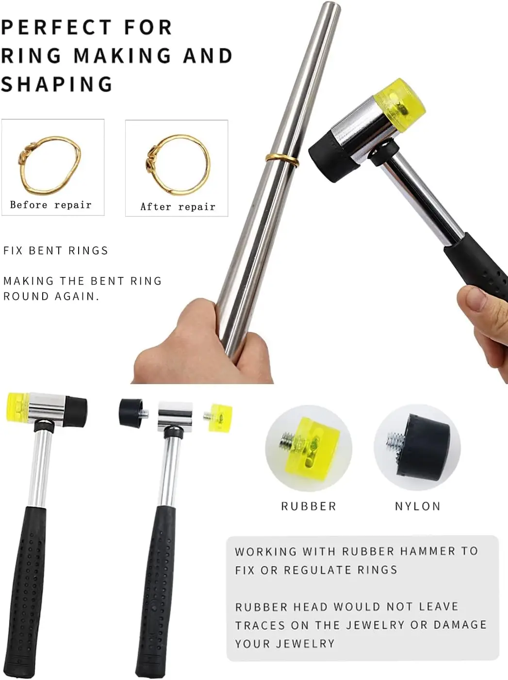 반지 사이즈 측정 도구, 스틸 반지 사이즈 측정기, 반 - Ring Sizer Measuring Tool Mandrel Set 리뷰 및 가격