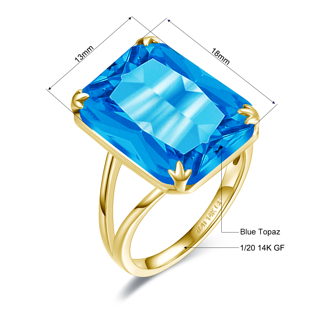 블루 토파즈 반지 솔리드 14k 골드 필드 100% 정 - Lab Grown Diamond Ring 14K Gold 리뷰 및 가격