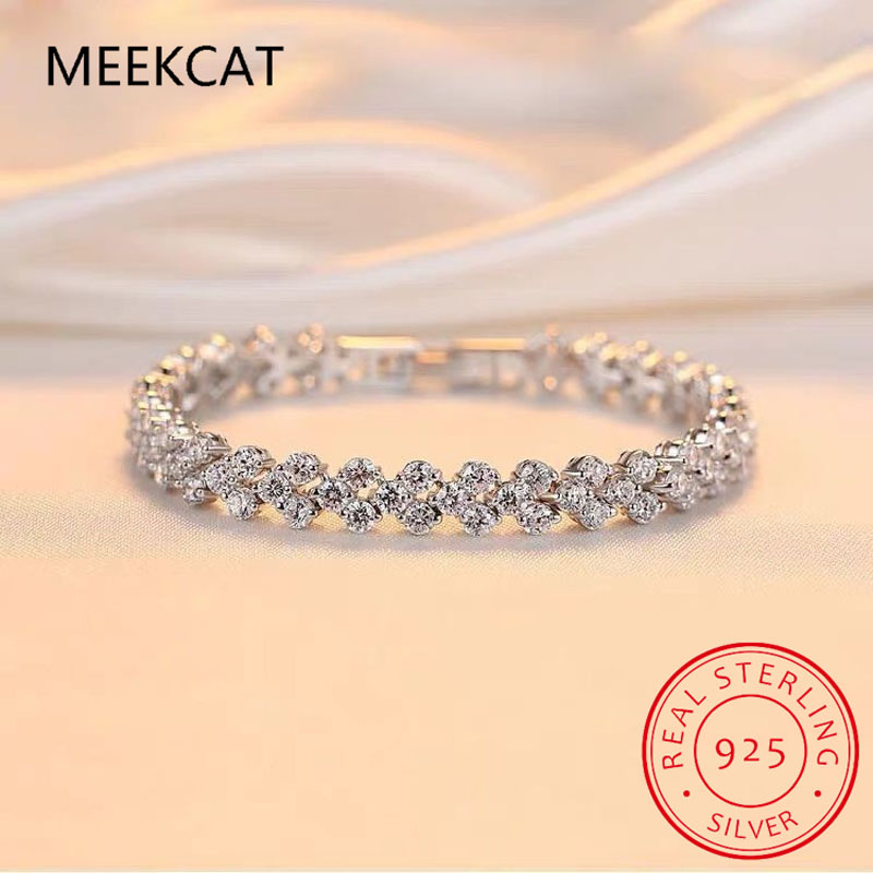 여성을위한 진짜 Moissanite 테니스 팔찌 남자  - Moissanite Tennis Bracelet 925 Sterling 리뷰 및 가격