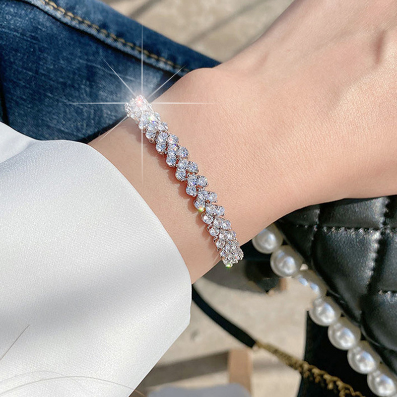 여성을위한 진짜 Moissanite 테니스 팔찌 남자  - Moissanite Tennis Bracelet 925 Sterling 리뷰 및 가격