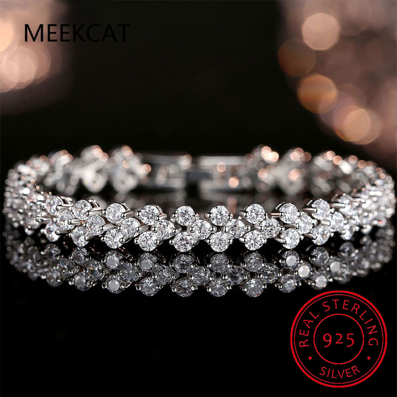 여성을위한 진짜 Moissanite 테니스 팔찌 남자  - Moissanite Tennis Bracelet 925 Sterling 리뷰 및 가격