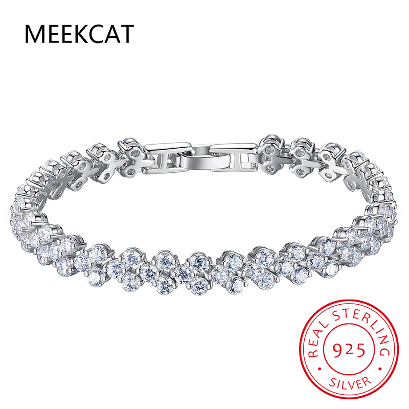 여성을위한 진짜 Moissanite 테니스 팔찌 남자  - Moissanite Tennis Bracelet 925 Sterling 리뷰 및 가격