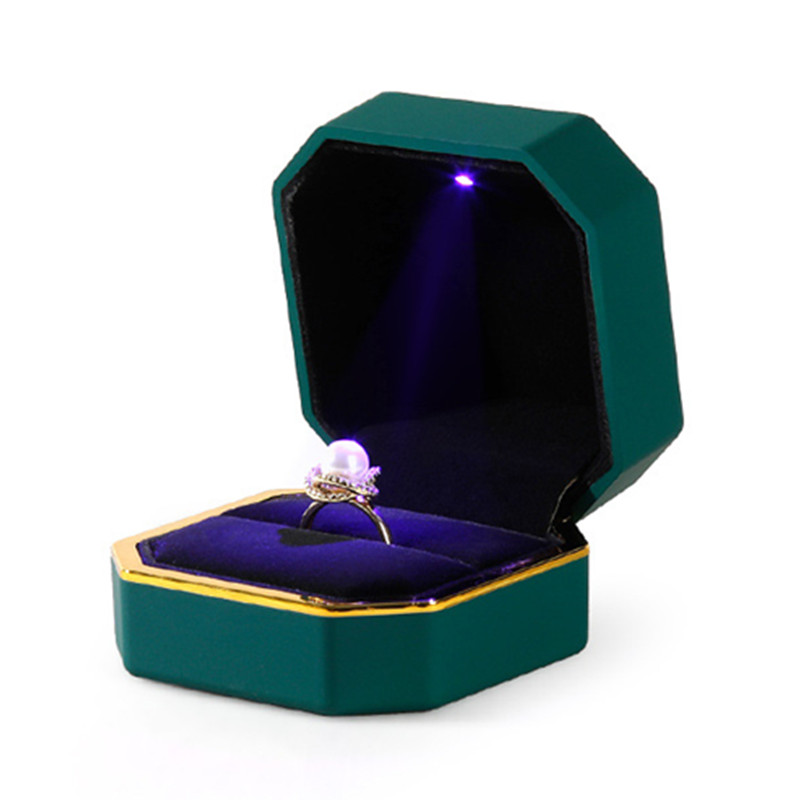 1PC LED 쥬얼리 반지 상자 고급 벨벳 고무 목걸이 - Velvet Ring Box Led Light Proposal 리뷰 및 가격