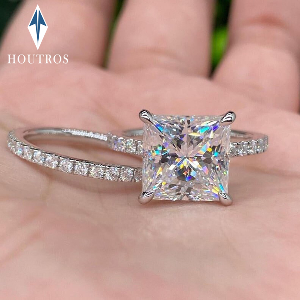 2 캐럿 D VVS1 프린세스 컷 풀 모이사나이트 반지 - Moissanite Engagement Ring 2 Carat D Vvs1 리뷰 및 가격