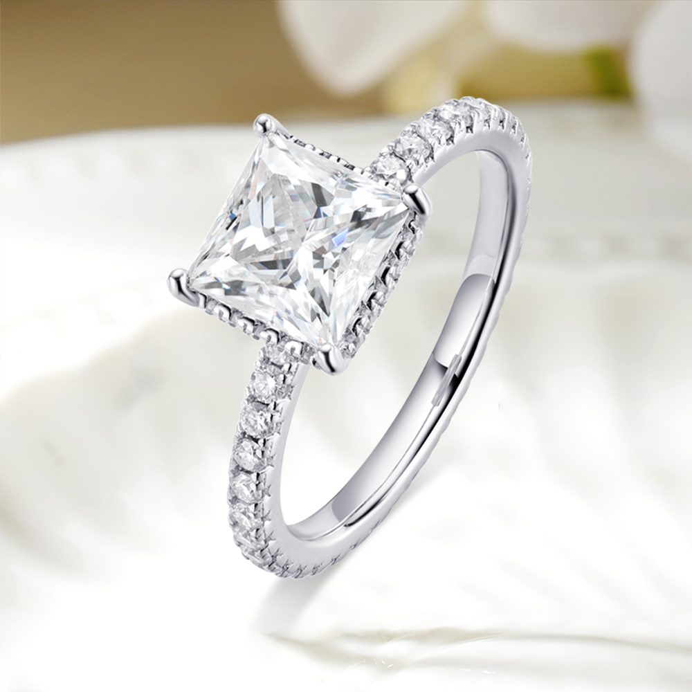 2 캐럿 D VVS1 프린세스 컷 풀 모이사나이트 반지 - Moissanite Engagement Ring 2 Carat D Vvs1 리뷰 및 가격