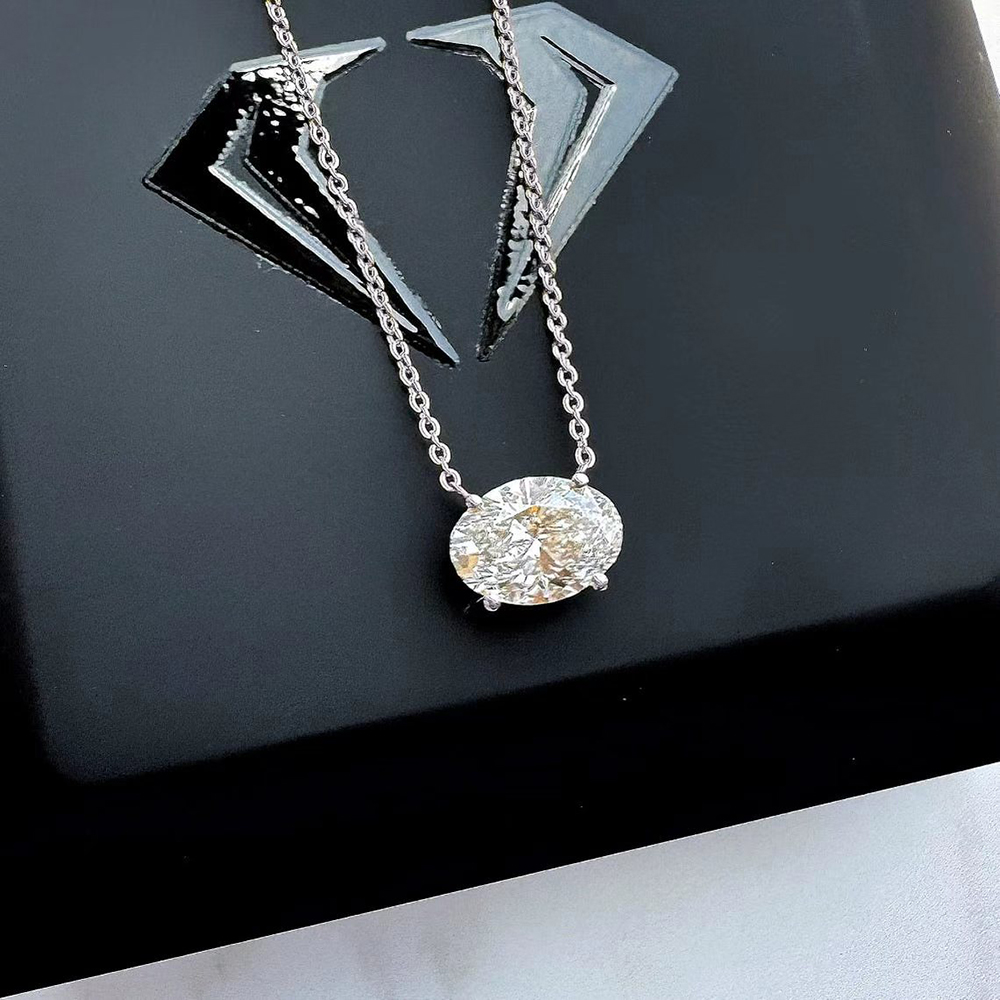 이스트 웨스트 오벌 컷 모이사나이트 펜던트 목걸이 여성 - Moissanite Pendant Necklace Solitaire 리뷰 및 가격