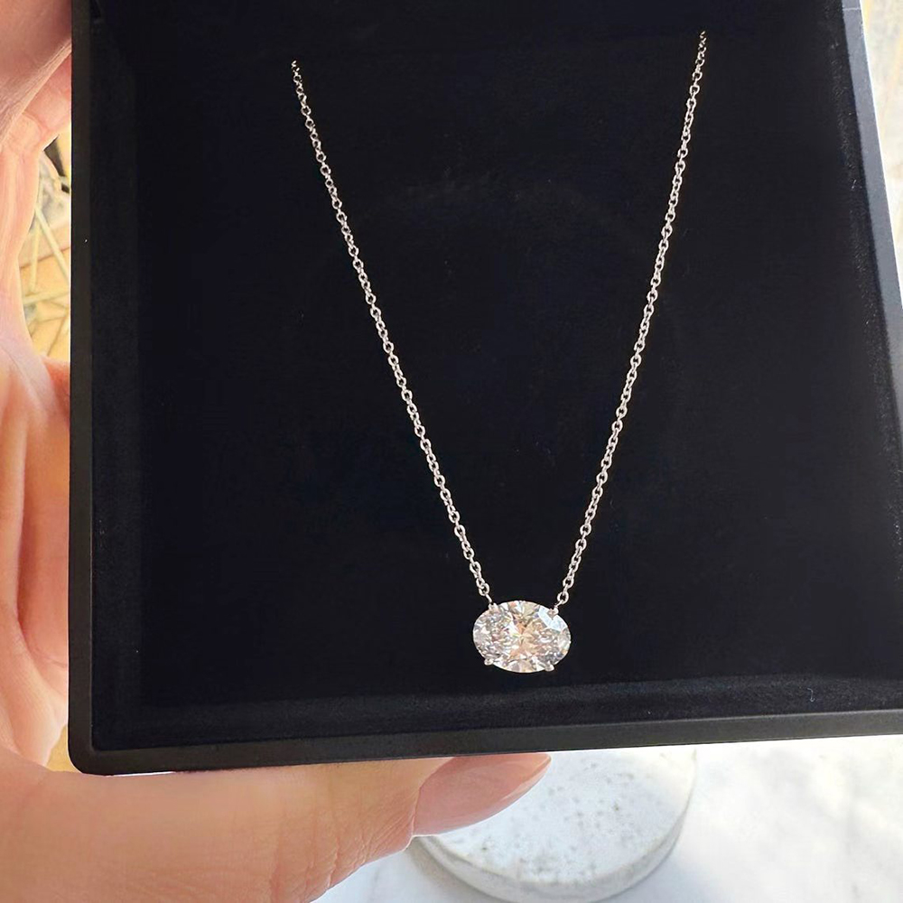 이스트 웨스트 오벌 컷 모이사나이트 펜던트 목걸이 여성 - Moissanite Pendant Necklace Solitaire 리뷰 및 가격