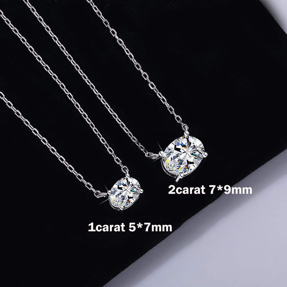 이스트 웨스트 오벌 컷 모이사나이트 펜던트 목걸이 여성 - Moissanite Pendant Necklace Solitaire 리뷰 및 가격