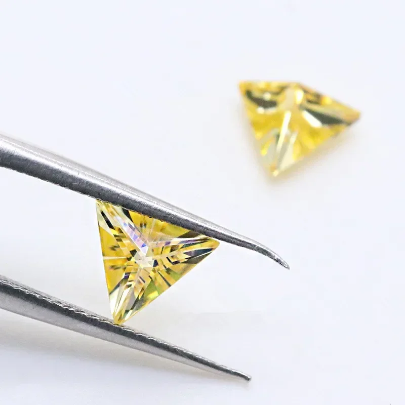 MOJY 삼각형 컷 레몬 옐로우 느슨한 Moissani - Gra Certificate Loose Moissanite Stone 리뷰 및 가격