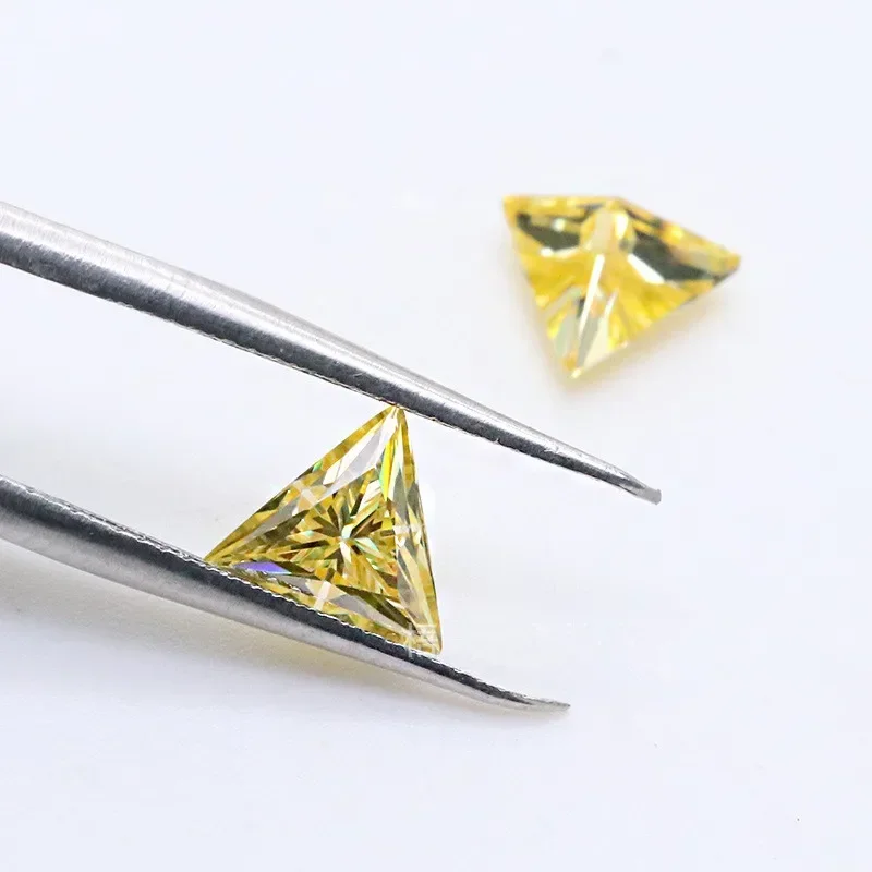 MOJY 삼각형 컷 레몬 옐로우 느슨한 Moissani - Gra Certificate Loose Moissanite Stone 리뷰 및 가격