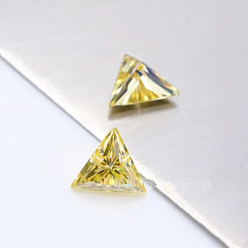 MOJY 삼각형 컷 레몬 옐로우 느슨한 Moissani - Gra Certificate Loose Moissanite Stone 리뷰 및 가격