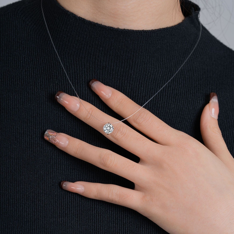 Lnkry 5mm/6.5mm/8mm 솔리테어 Moiss - Moissanite Pendant Necklace Solitaire 리뷰 및 가격