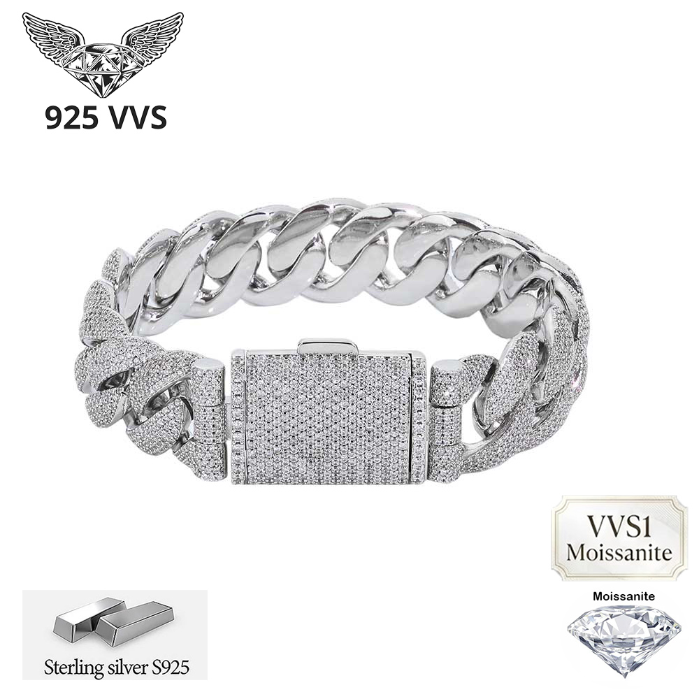 S925 실버 22mm 두께의 아이스드 아웃 쿠반 링크 - Moissanite Cuban Link Chain Iced Out 리뷰 및 가격
