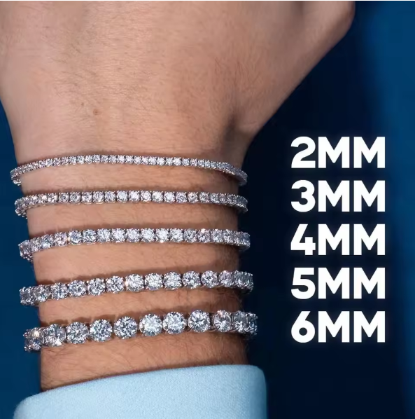 2/3/4/5mm VVS1 모이사나이트 테니스 팔찌,  - Moissanite Tennis Bracelet 925 Sterling 리뷰 및 가격