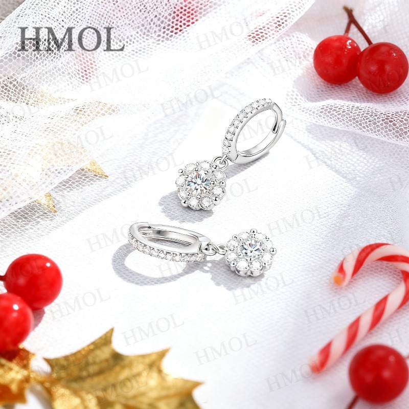 라운드 컷 1캐럿 모이사나이트 귀걸이 화이트/블랙/샴페 - Moissanite Stud Earrings Round Cut 1Ct 리뷰 및 가격