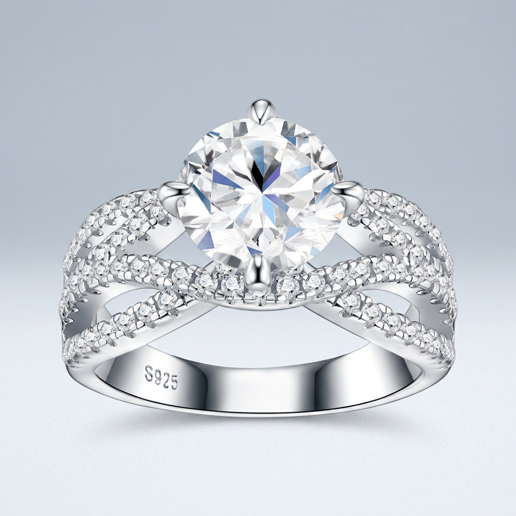 D VVS1 모이사나이트 2캐럿 트위스트 인피니티 밴드 - Moissanite Engagement Ring 2 Carat D Vvs1 리뷰 및 가격
