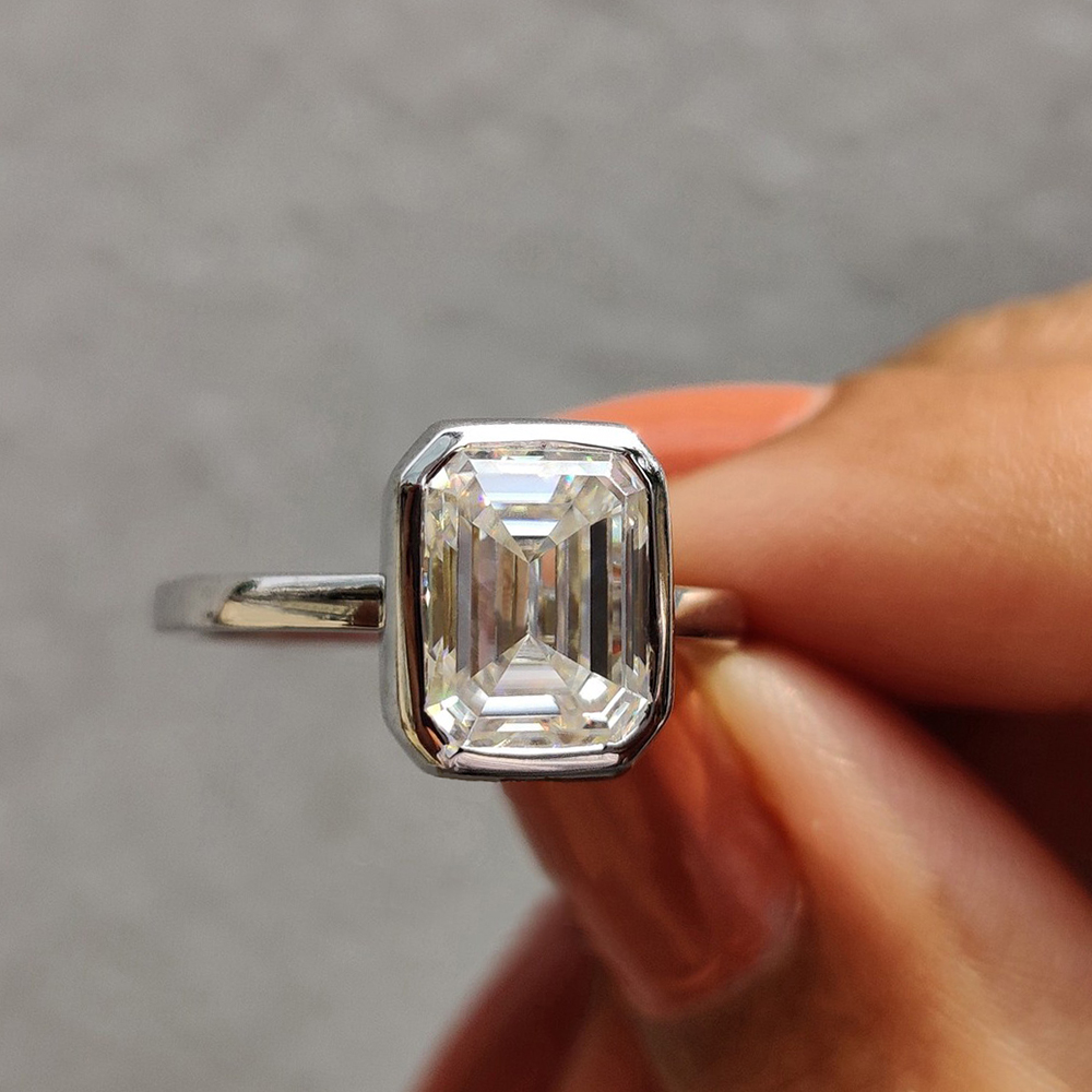 베젤 컷 에메랄드 컷 솔리테어 모이사나이트 여성용 약혼 - Moissanite Engagement Ring 2 Carat D Vvs1 리뷰 및 가격