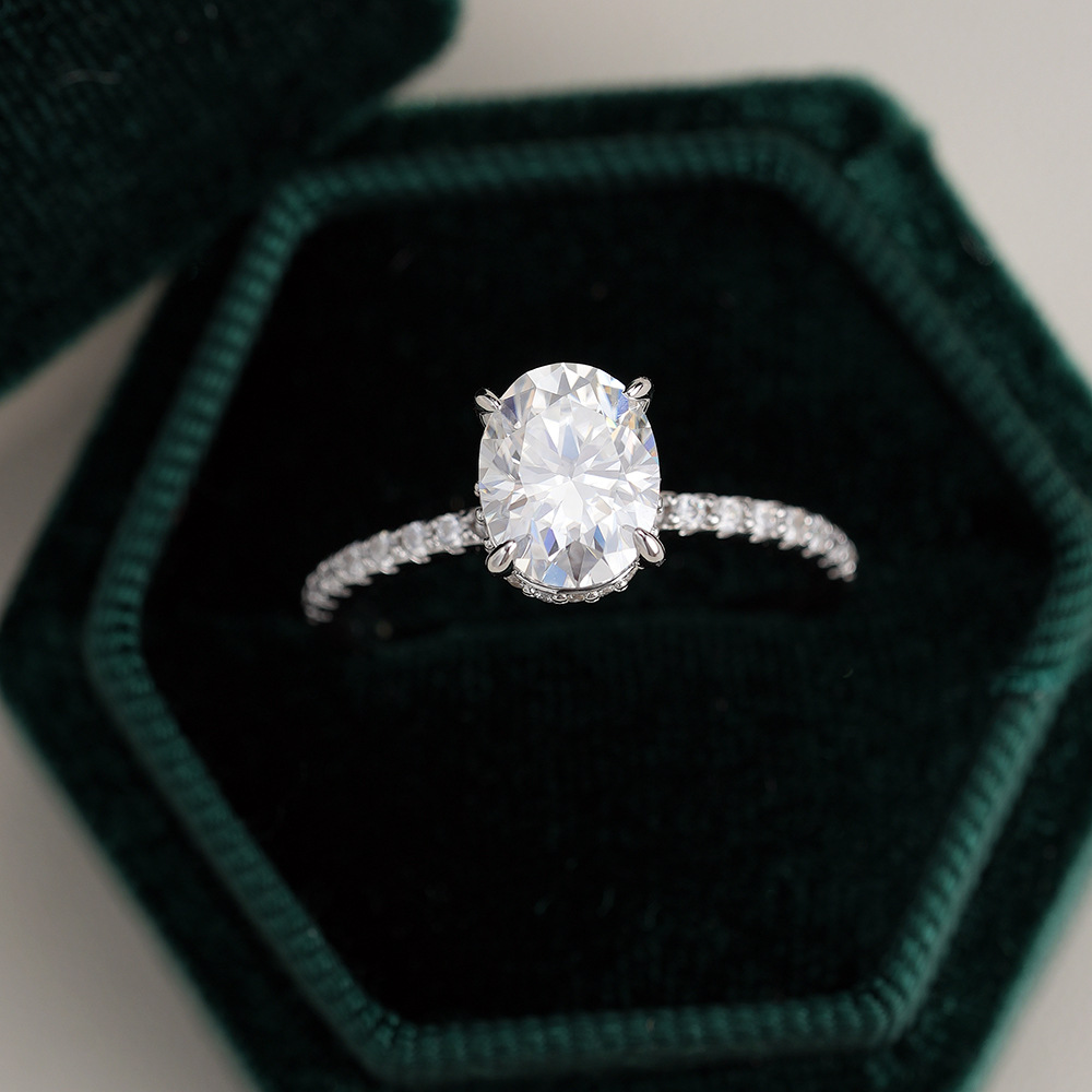 럭셔리 925 실버 1/2/3캐럿 오벌 모이사나이트 약 - Moissanite Engagement Ring 2 Carat D Vvs1 리뷰 및 가격