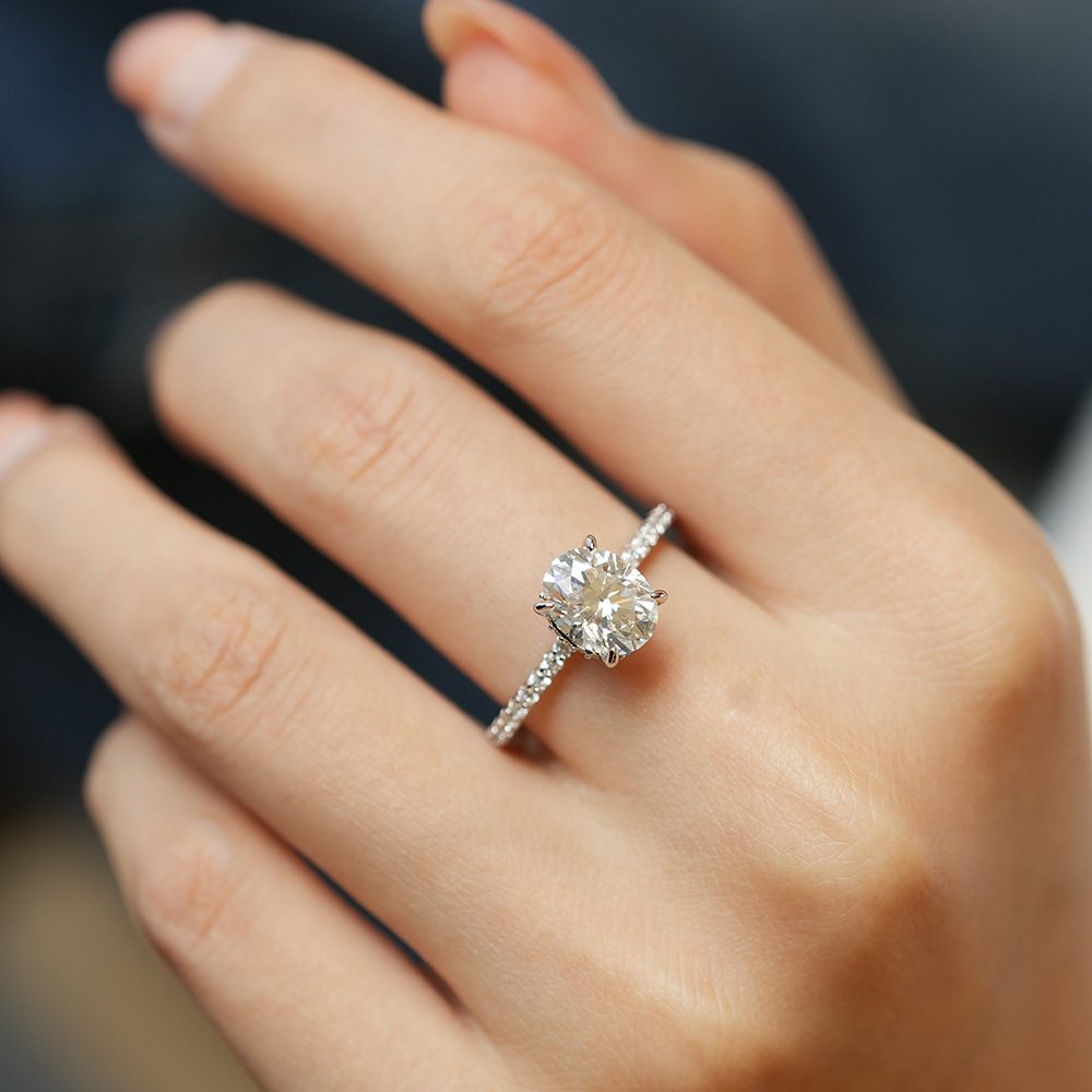 럭셔리 925 실버 1/2/3캐럿 오벌 모이사나이트 약 - Moissanite Engagement Ring 2 Carat D Vvs1 리뷰 및 가격