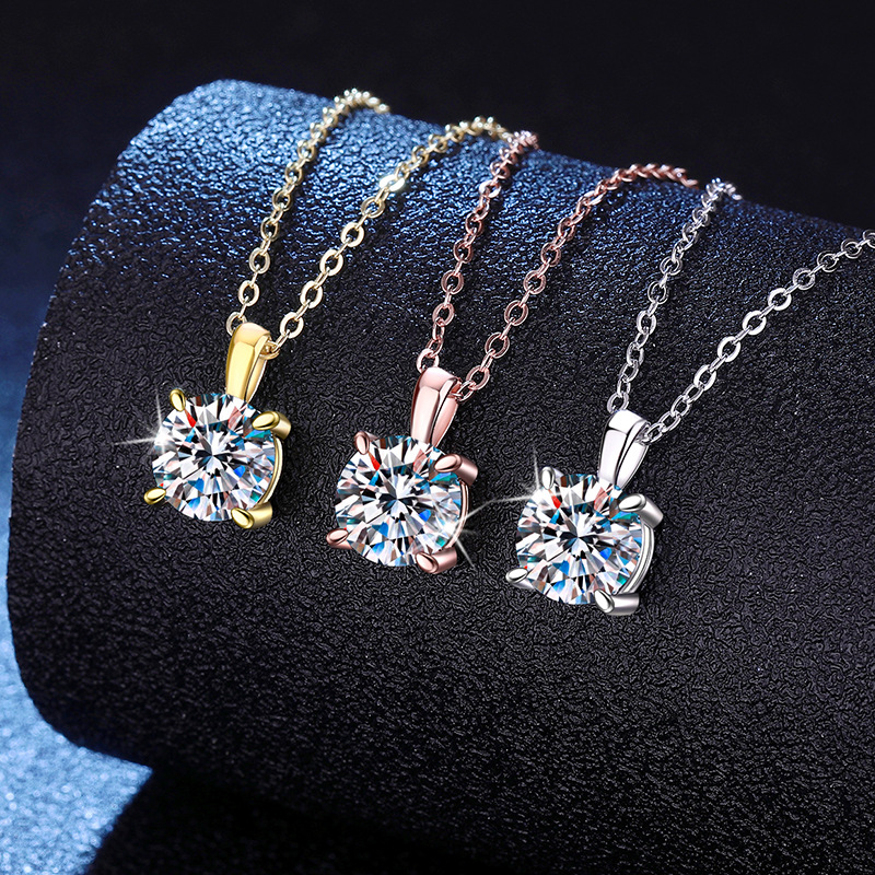 플래티넘 PT950 18K 금 목걸이, 모이사나이트 펜 - Moissanite Pendant Necklace Solitaire 리뷰 및 가격