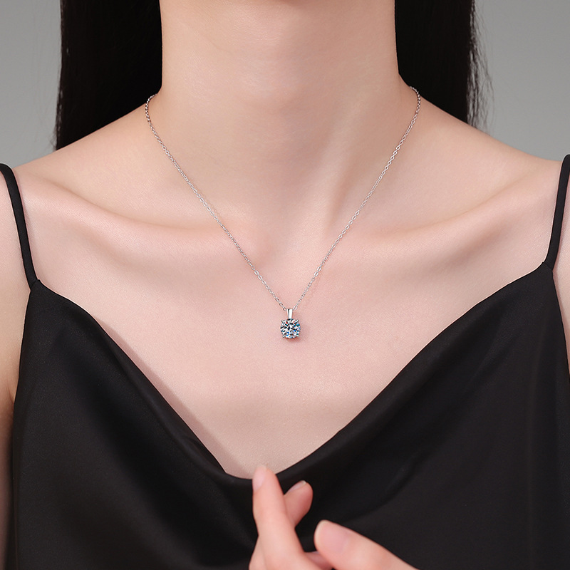 플래티넘 PT950 18K 금 목걸이, 모이사나이트 펜 - Moissanite Pendant Necklace Solitaire 리뷰 및 가격