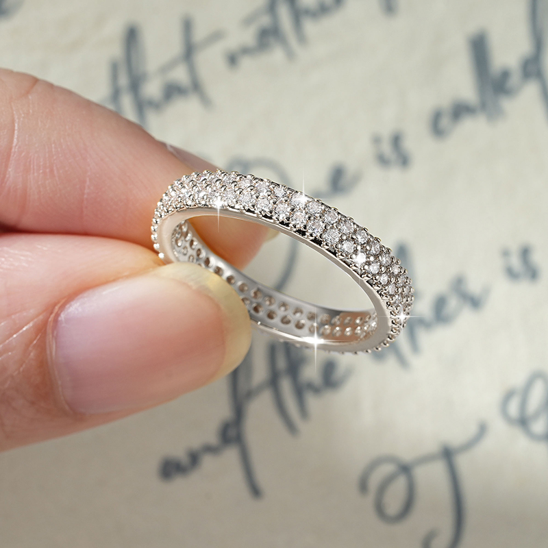 Lnkry 더블 로우 1.3mm Moissanite E - Lab Grown Diamond Ring 14K Gold 리뷰 및 가격