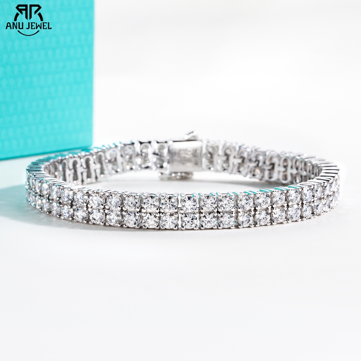 아누주얼 3mm D 컬러 모이사나이트 다이아몬드 더블  - Moissanite Tennis Bracelet 925 Sterling 리뷰 및 가격