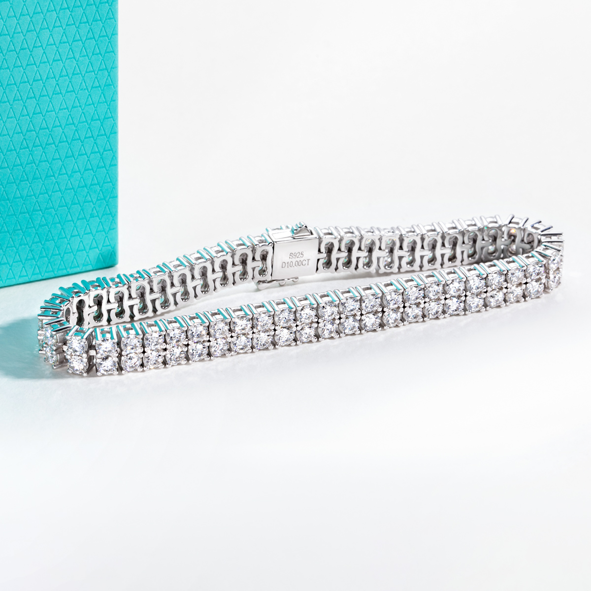 아누주얼 3mm D 컬러 모이사나이트 다이아몬드 더블  - Moissanite Tennis Bracelet 925 Sterling 리뷰 및 가격