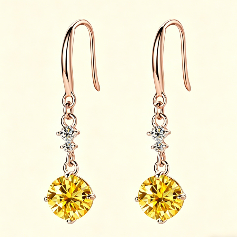 1캐럿 925 스털링 실버 드롭 귀걸이, 라운드 컷 모 - Moissanite Stud Earrings Round Cut 1Ct 리뷰 및 가격