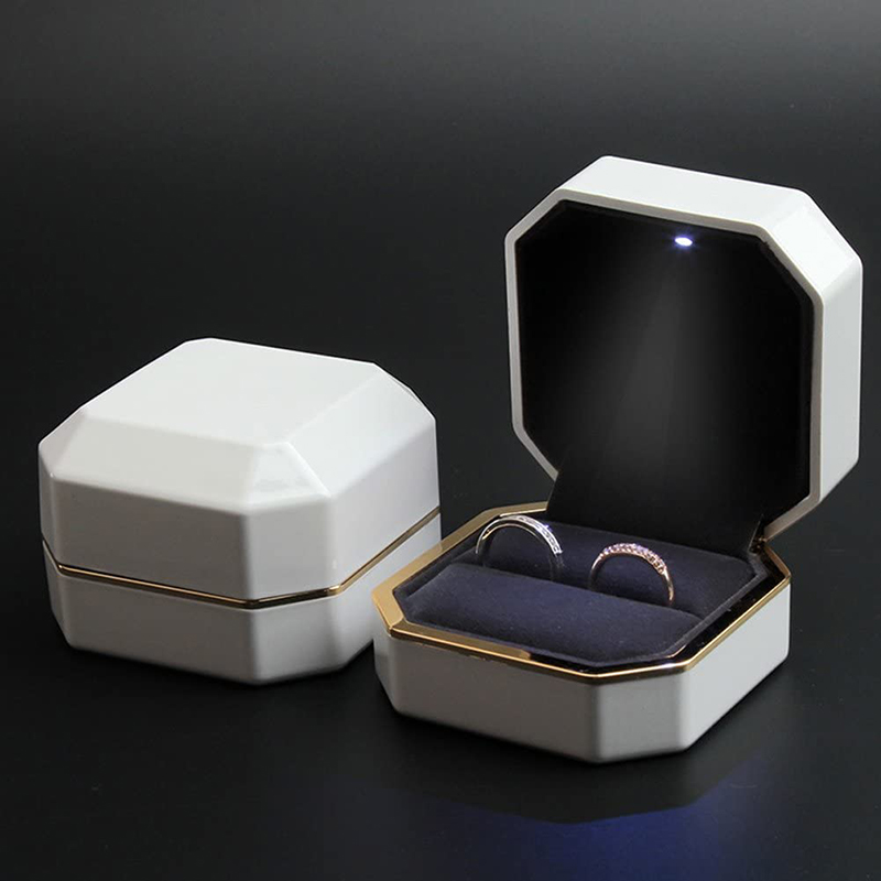 사각형 벨벳 결혼 반지 케이스, 주얼리 선물 상자, 약 - Velvet Ring Box Led Light Proposal 리뷰 및 가격