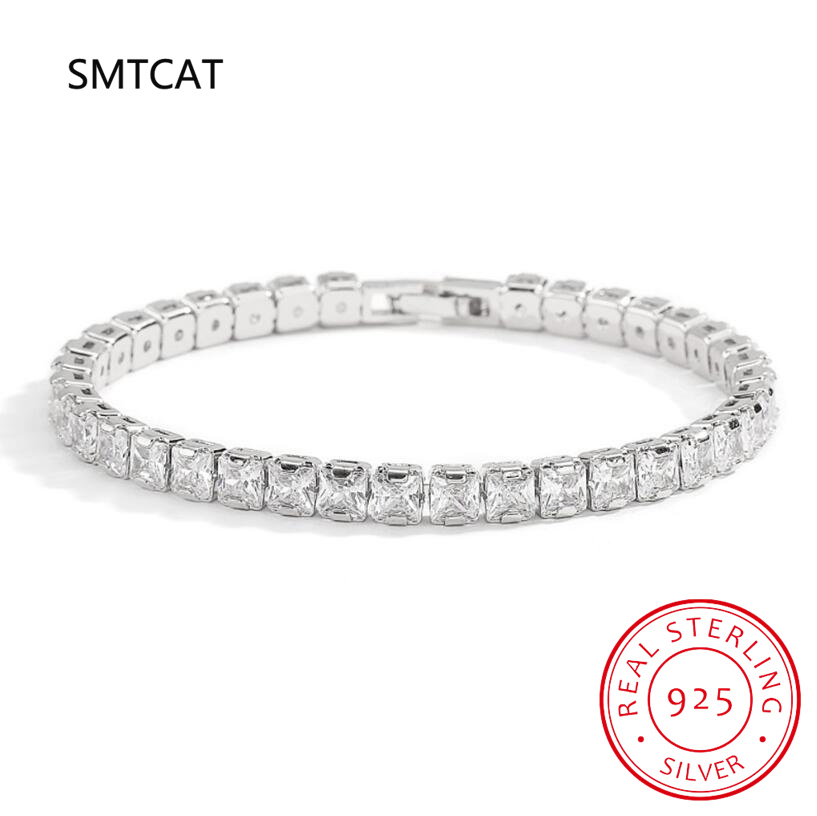 프린세스 컷 모이사나이트 다이아몬드 테니스 뱅글 팔찌, - Moissanite Tennis Bracelet 925 Sterling 리뷰 및 가격